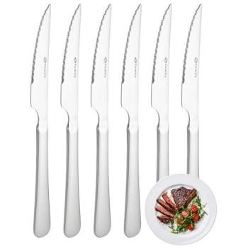 Cubertería Moderna de Acero Inoxidable 6 Piezas - Diseño Liso, Resistente y Apta para Lavavajillas, Elegancia y Funcionalidad para Hogar y Restaurante