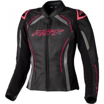 RST Chaqueta de Moto para Mujer S1 Neón-Rosa - Chaqueta de moto, color neón rosa, diseñada específicamente para mujeres, con materiales resistentes y protección integrada