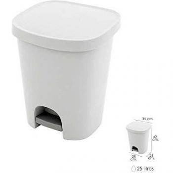 ORYX 5476010 Cubo Basura con Pedal 25 litros Plastico Blanco