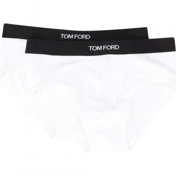 Tom Ford Men's Logo Cotton Briefs - White - Size XL