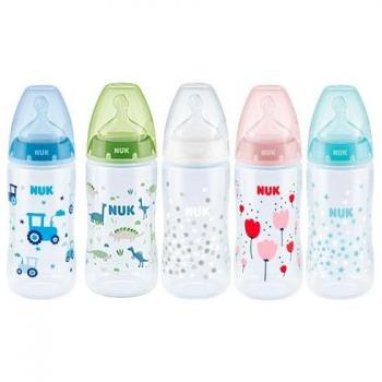 Biberón NUK First Choice+ con Tetina de Silicona, Talla L, 300 ml, Apto para Bebés de 6-18 Meses