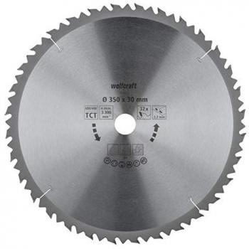 Disco para sierras circulares de mesa CT 350 mm 32 dientes cortes rápidos y bastos Wolfcraft