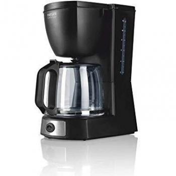 HAEGER CAFÉ Noir - Cafetera de Goteo, Capacidad 12 Tazas, 680W de Potencia, Placa calentado para Mantener el Calor, indicador de Nivel de Agua, Sistema Anti-Goteo, Jarra de Vidrio con Tapa articulada