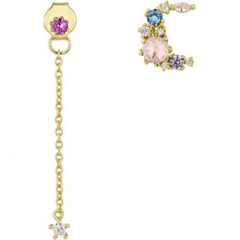 Pendientes Asimétricos Candy Moon de plata bañados en oro amarillo 18k