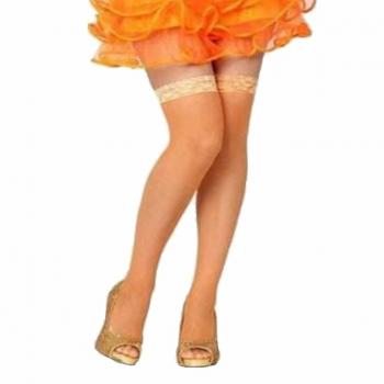 Medias Liga de rejilla naranja neón talla única