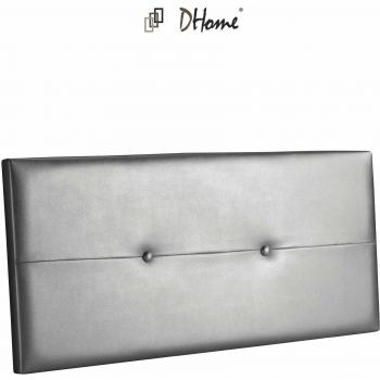DHOME Cabecero de Polipiel o Tela AQUALINE Pro cabeceros Cabezal tapizado Cama Polipiel Plateado, 110cm