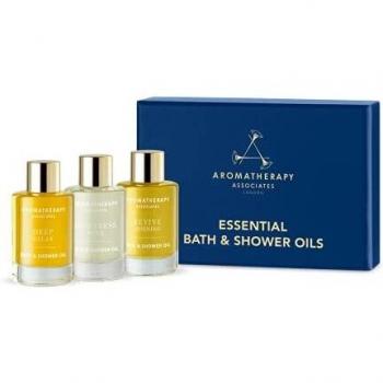 Estuche de aceites esenciales para baño y ducha Aromatherapy Associates con 3 frascos de 9ml: Relax, De-stress y Revive