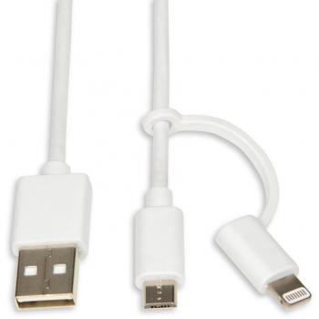 Cable USB iBox IKUML2W1 1m USB A a Micro-USB B Blanco
