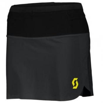 Falda corta de mujer Scott RC Run negra y amarilla con diseño deportivo, fabricada en material ligero y transpirable, ideal para correr y actividades al aire libre