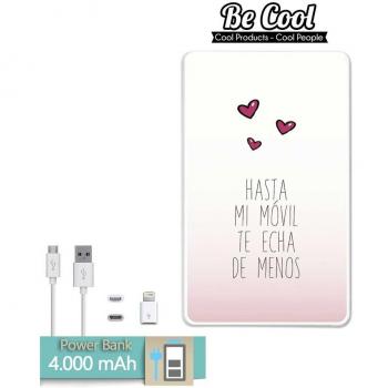 Becool® - Batería Externa Power Bank 4000 mah + Gratis 1 cable USB-MicroUsb