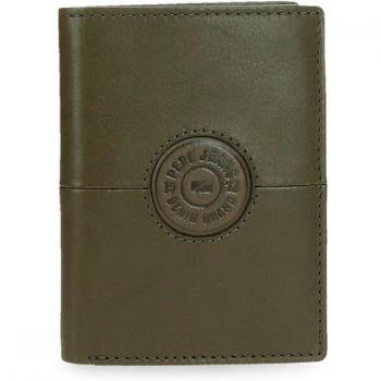 Cartera Pepe Jeans Cracker vertical con monedero Verde caqui