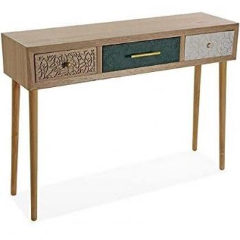 Versa Bridge Mueble Recibidor Estrecho para la Entrada o el Pasillo, Mesa Consola, con 3 cajones, Medidas