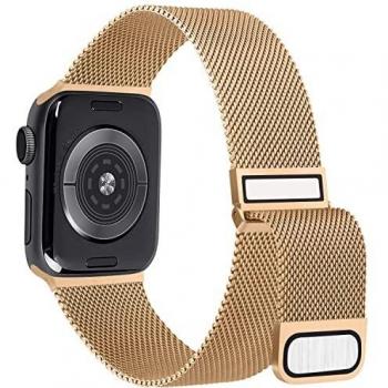Hanama Correa Compatible con Apple Watch Correa 38mm 40mm 41mm 42mm 44mm 45mm, Pulseras de Repuesto de Metal de Acero Inoxidable Clásico para iWatch Series SE 7 6 5 4 3 2 1