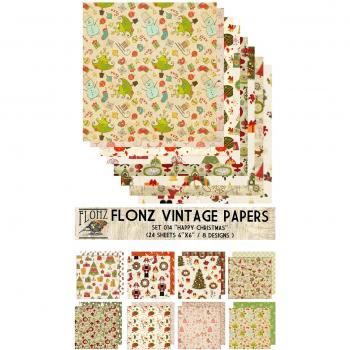 Paper Pack (24sh 6x6) Retro Christmas FLONZ Vintage Paper for Scrapbooking and Craft