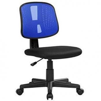 Silla de Oficina Ergonómica Sin Brazos Azul y Negro - Modelo Serena