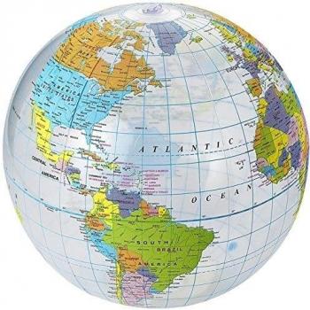 Bellissima palla pallone da mare spiaggia gonfiabile con mappamondo mondo globo da 25 28 cm