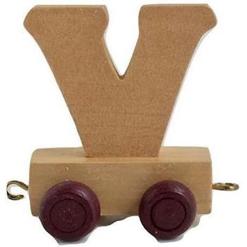 Juego de letras personalizadas de madera para niños, diseño de tren A-Z, todas las letras disponibles V