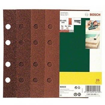 Bosch Accessories 2607019495 Kit Carta abrasiva orbitale a strappo, perforato Grana 60, 80, 120