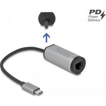 Adaptador USB-C a RJ-45 y USB-C con Tarjeta de Red Gigabit Ethernet 5000 Mbit/s y Power Delivery