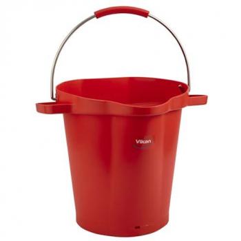 Cubeta Vikan de 20 litros, apta para alimentos, color rojo, paquete de 5 unidades