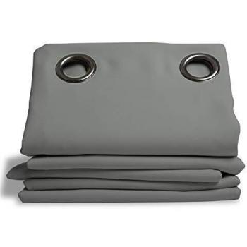 Cortina Térmica Opaca 2 en 1 con Ollaos Gris MC704 - Aislante Anti-Calor y Anti-Frío - 140x260 cm
