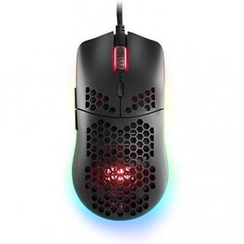 Mars Gaming MMAX Negro, Ratón Gaming Ultraligero, RGB Chroma 12400 DPI, Sensor óptico PixArt 3327PRO