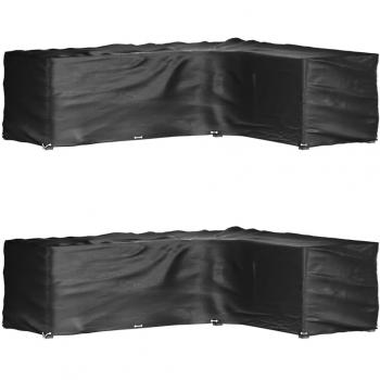 Cubiertas de muebles de jardín L 2 piezas 16 ojales 260x210x80cm Vidaxl Negro