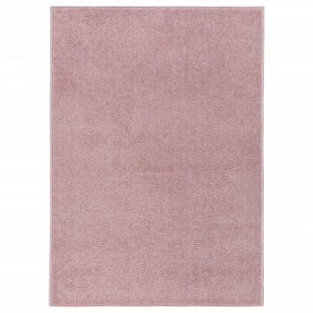 Alfombra de pelo corto rosa 140x200 cm