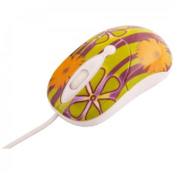 Urban Factory Crazy Mouse My Garden - Mouse - USB - Green, Orange, Purple, White