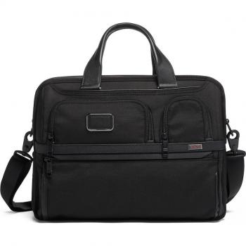 Tumi Alpha 3 Expandable Organizer Laptop Brief - Size: one size, characteristics: expandable design, multiple compartments for organization, padded laptop compartment, durable ballistic nylon material, adjustable shoulder strap, top carry handles