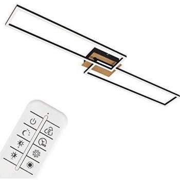 Plafón LED Frame 40W con control remoto, luz regulable en 3 temperaturas de color, dimensiones 110x24,8x8,5 cm, color negro