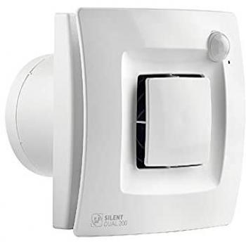 Extractor de baño UNELVENT Silent Dual 200 - Blanco, silencioso, doble ventilación, diseño moderno, fácil instalación