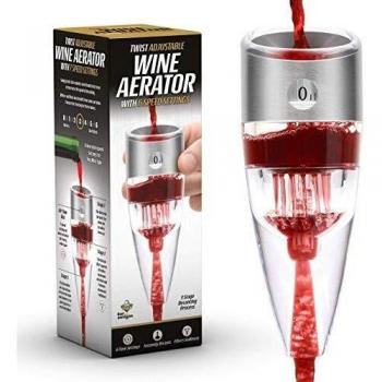 CKB LTD Twist El Aireador De Vino - Diseño Acción Triple con 6 Ajustes de Velocidad, Accesorios Esenciales Comedor para Vino Tinto Blanco Beber - GARANTÍA DE por Vida