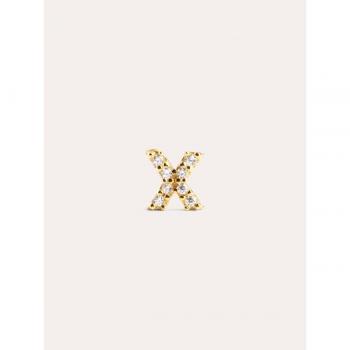 Pendiente Letter Sparks de plata bañado en oro inicial X