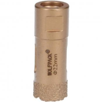 Wolfpack Corona de Diamante para Amoladora 22mm con Conexión Rosca M14 y Corte en Seco