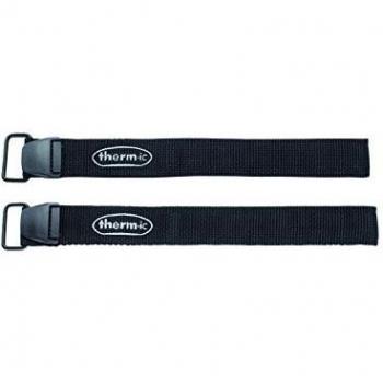 Therm-ic Velcro Strap Pair - Fijaciones de esquí Alpino para batería, Color Negro, Talla única