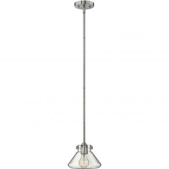 Lámpara colgante de techo tipo domo Congress, cromo, vidrio transparente, 1 bombilla E27, diámetro 20 cm