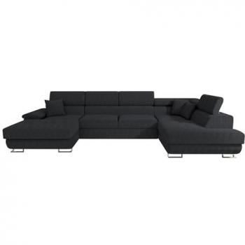 Sofá rinconero Comfivo 138 con función de descanso y caja de ropa de cama, 345x202x71cm