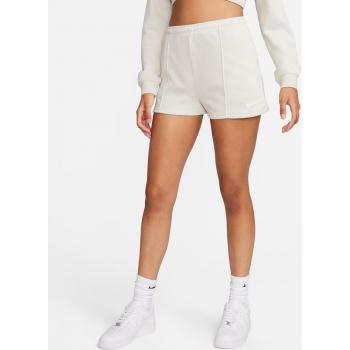 Pantalón corto de mujer Sportswear Chill Terry Nike, talle alto, ajuste entallado, tejido French terry de 5 cm, color marrón, talla M (EU 40-42)
