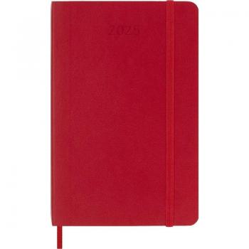 Calendario de bolsillo Moleskine 2025, P/A6, tapa blanda, rojo claro