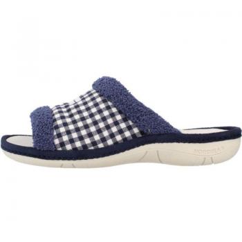 Zapatillas de casa para mujer Nordikas modelo Vichy, color azul