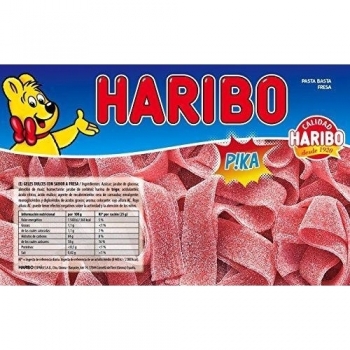 Haribo Pasta Basta Fresa, Geles Dulces, Paquete de 1.72kg con 200 Unidades