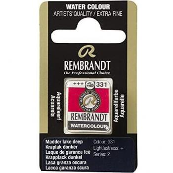 Royal Talens : Rembrandt Watercolour Paint : Half Pan : Madder Lake Deep