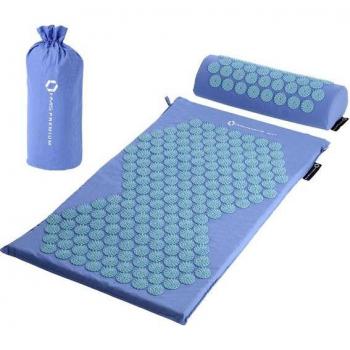 HMS AKM03 Blue Acupressure Exercise Mat and Pillow Set