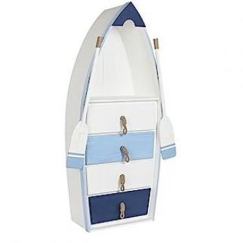 Estantería DKD Home Decor 76 x 29 x 133 cm Abeto Cuerda Blanco Azul cielo Azul marino Madera MDF