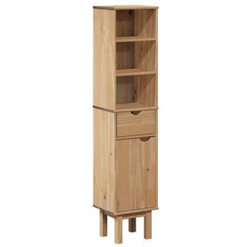Mueble de baño OTTA madera maciza de pino 35x30x159 cm Marrón