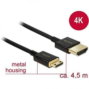 Cable HDMI de Alta Velocidad con Ethernet 4.5m - HDMI Tipo A a Mini C 3D 4K Activo Slim Premium