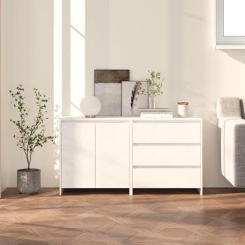 Aparador de 2 piezas de madera manufacturada, mueble de almacenaje para salón, buffet, armario auxiliar y armario de almacenamiento