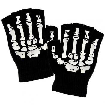 Guantes Mitones de Esqueleto de Lana
