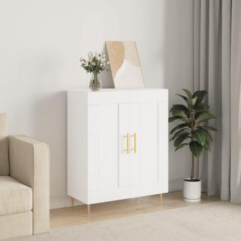 Aparador de madera multicapa blanco pulido 69,5x34x90 cm